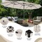 Costway Outdoor 15' Double-Sided Patio Umbrella 48 Solar LED Lights Crank & Base
